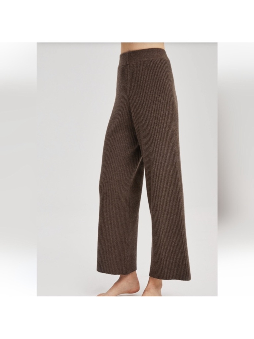 Nap Loungewear Cashmere Rib Knit Leisure Bottoms Dark Brownie Pants Size M - Picture 2 of 9